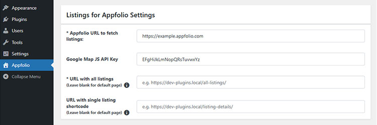 Appfolio_wordpress_plugin_settings